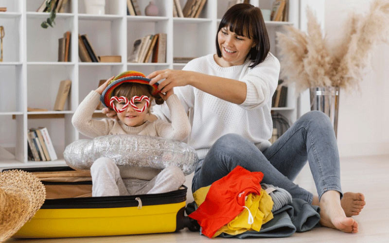 family packing their pieces of luggage, packing guide, enjoy Auckland, October 2024, NZ