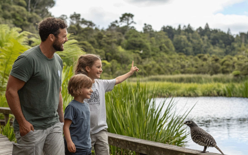 Family in Zealandia, Wellington family trips, December 2024, NZ