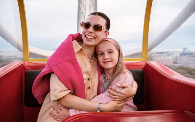 mum with kids in cable car ride, Wellington family trips, January 2025, NZ